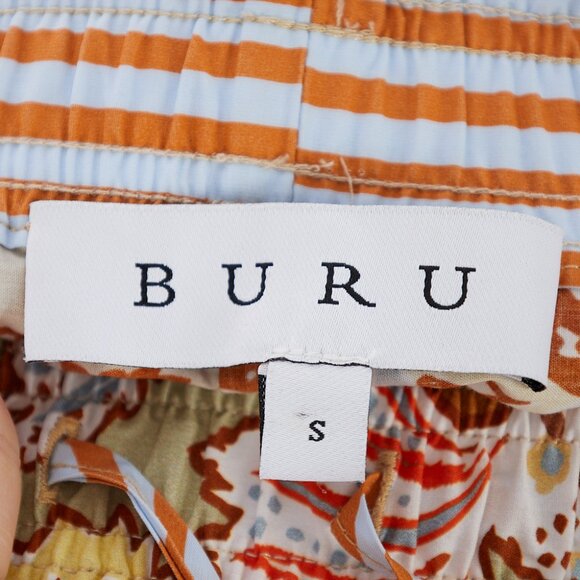 BURU Peplum Puffed Sleeve Button Front Top & Pull On Pants Set Women's Small - Picture 9 of 9